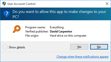 Everything Installer UAC
