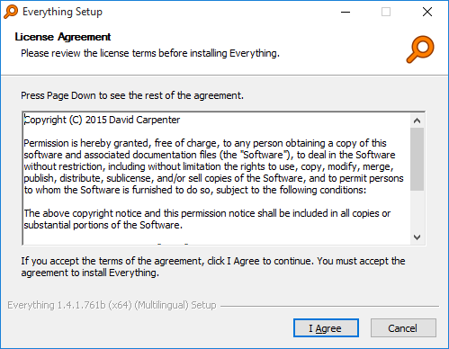 Everything Installer License Agreement